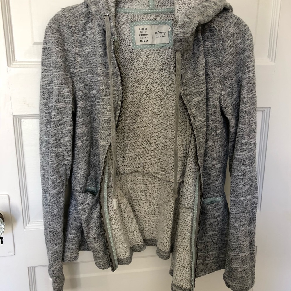 Anthropologie Hoodie Gray Sweater, Size XS